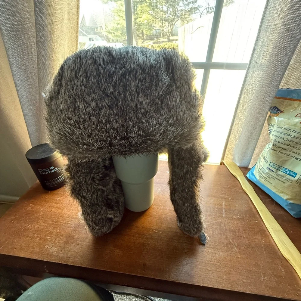 Mad Bomber  Hat Large Trapper Fake  Fur Lined Snap Button Pilot Cap - Picture 2 of 13